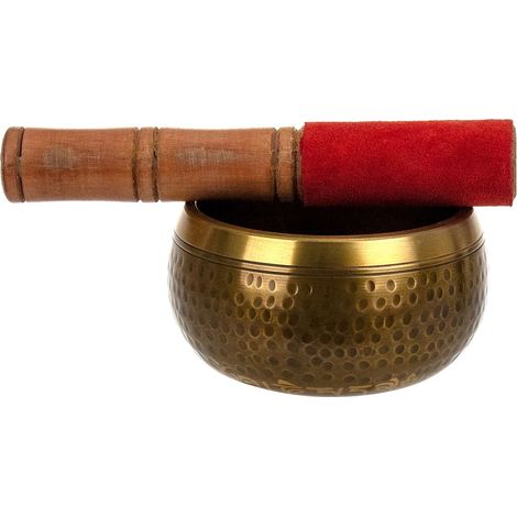 Signes Grimalt Strumento musicale regalo  Ciotola di ottone con bastoncini complementi Natura Gold 12x12x6cm 23785