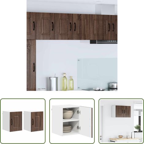 Holzschrank -  Küchenschrank Kalmar 2 pcs Braun Eichen-Optik 30 x 31 x 40 cm (1/5)