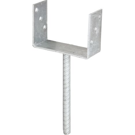 Soporte de columna de acero corrugado en forma de U, 141x104/4 mm, Alberts
