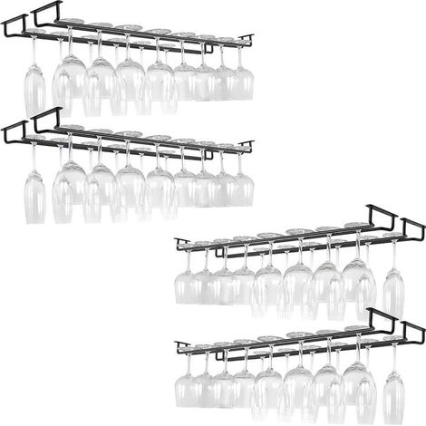 Porte-gobelets sous meuble pour verres suspendus, porte-bouteilles de plafond, 8 verres à vin pour garder les verres au sec sous meuble 64 à 80 verres à vin, avec vis pour bar Ristoran (1/5)