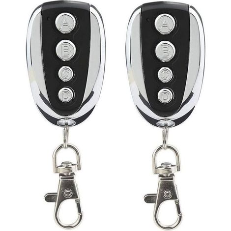 Lot de 2 télécommandes universelles pour porte de garage et portail 433,9 MHz avec quatre canaux - Remplacement idéal (1/4)