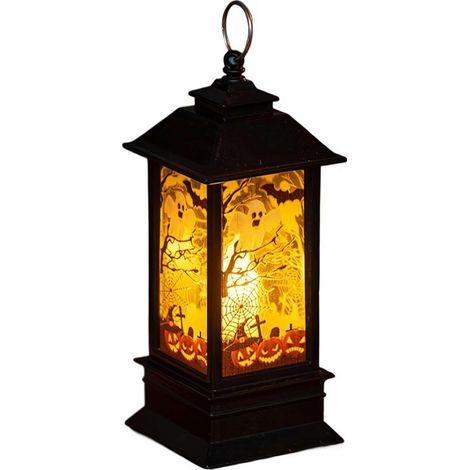 Décorations d'Halloween intérieur/extérieur – Lanterne à bougie décorative de pour maison, porte et fête