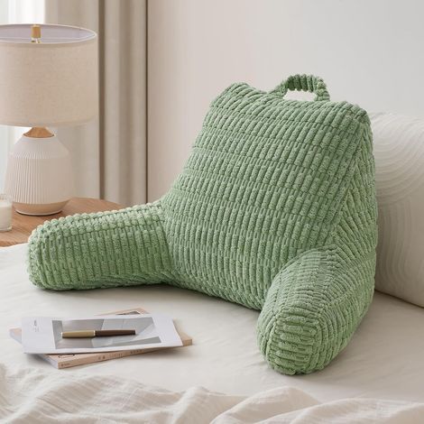 Grünes Lesekissen, 76 x 46 x 28 cm, 1 Rückenkissen, geeignet zum Sitzen auf einem Bett oder Sofa. (1/5)