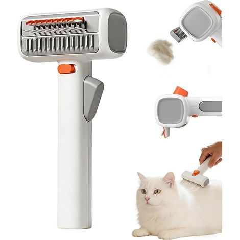 Hundebürste, tragbar und sicher, 2-in-1-Entfilzungswerkzeug und Kamm für Fellpflege, Baden, Zuhause, Tierarzt, Haustier-Spa, Bürsten, Haare (1/5)