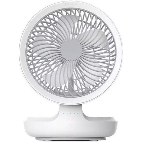 Ventilateur de bureau suspendu, rechargeable, pliable, USB, diamètre 19 cm, blanc (1/4)