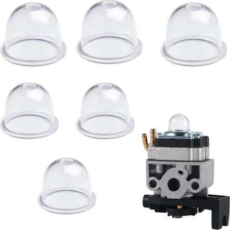 6 pièces Pompe d'amorçage Squib, Piston d'amorçage de carburateur de Pompe à Carburant pour Tondeuse à Gazon, souffleur, Coupe-Herbe, Coupe-haie, Coupe-Bordures, tronçonneuse (1/5)