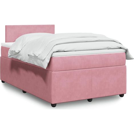 Boxspringbett mit Matratze Rosa 120x200 cm Samt
