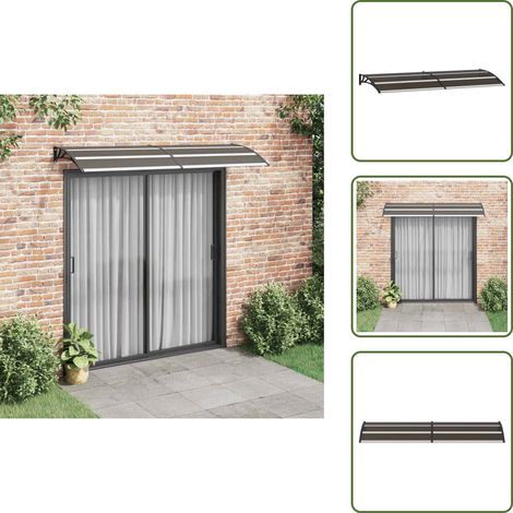 Auvent de porte Noir 240x75 cm PC - Auvent De Porte - Abri De Porte - Protection Solaire - Store Extérieur - Ombrage Terrasse (1/5)
