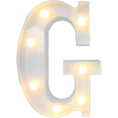 Lettre G Lumineuse Avec Leds Alimentées Par Piles Décoration D'intérieur Dim. 22 Cm (1/2)