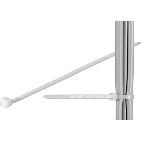 Techly Fascette Fermacavi Autobloccanti 370x3,6mm in Nylon 100pz Bianco (1/5)