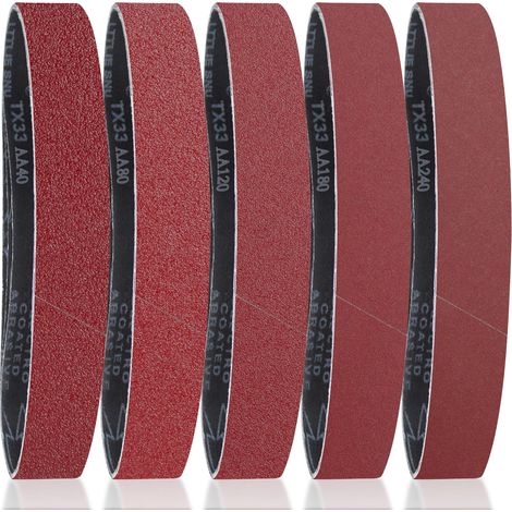 15 Pièces Bandes Abrasives 50 X 686 mm Bande Ponceuse grain 3 x 40 80 120 150 240 Bande Poncage Pour le Métal, Bois, la Peinture (1/5)