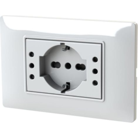 Vimar plana 4 box 4bp503kitbn bianco kit placca presa universale 503 compatibile