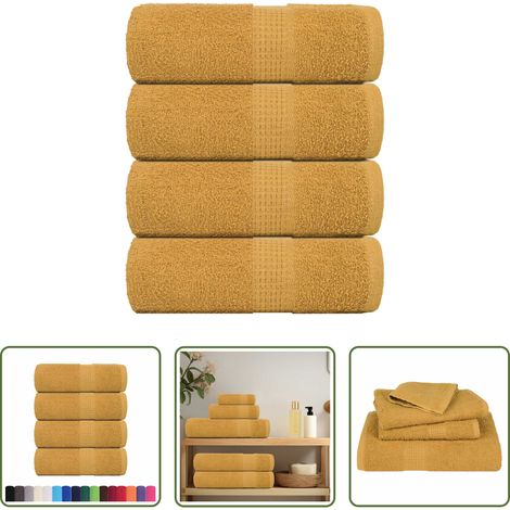 vidaXL Gesichtshandtuch -  Waschtücher FROGN 4 Stk. Gold 30x30 cm 360 g/m² (1/5)