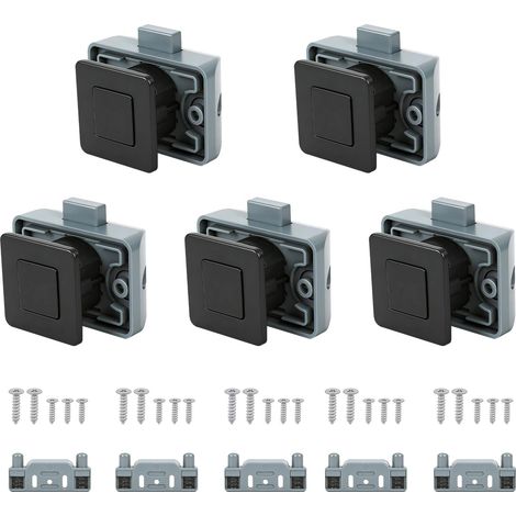 5pc Verrou Bouton Poussoir Placard Caravane de Métalliques Carrée (1/5)