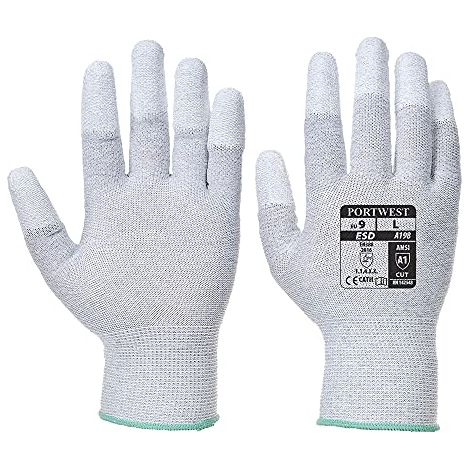 Portwest A198 Guanto di Sicurezza Antistatico con Punte in PU Grigio, XL