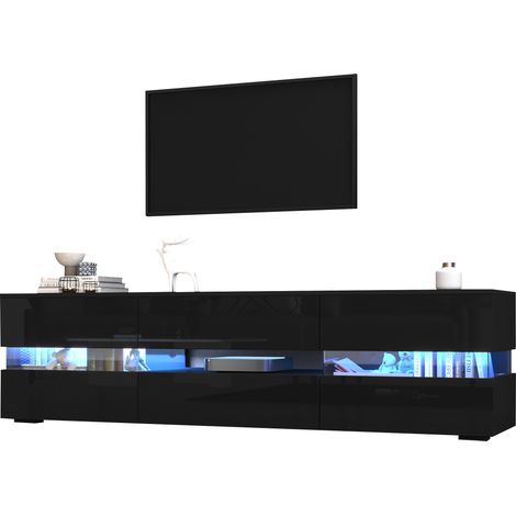 Meuble TV 160x39x45 cm LED pour TV 70 pouces, noir (1/5)