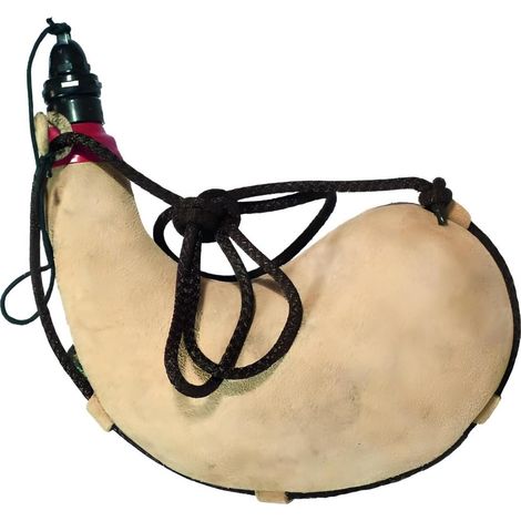 Gourde plié en cuir 1 Litre coloris beige