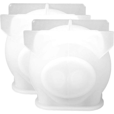 Lot de 2 moules en résine en forme de cochon, moules en silicone pour résine époxy, moules décoratifs pour cochon (1/5)