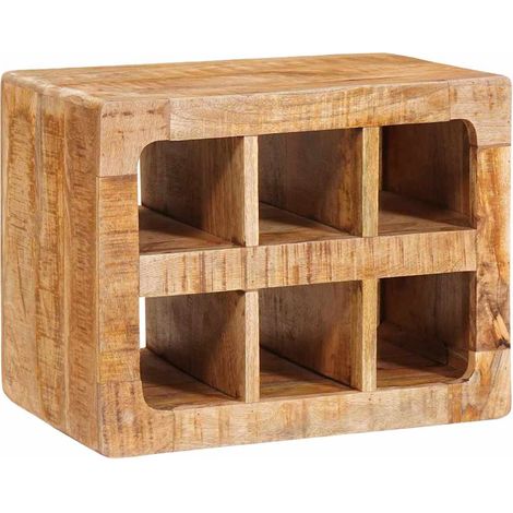 Weinregal mit Speicher Braun 44 x 30 x 35 cm Massivholz Mango