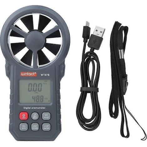 WT87B Tragbares digitales Anemometer/Thermometer mit USB- und Bluetooth-Anschluss, Windgeschwindigkeitsmesser
