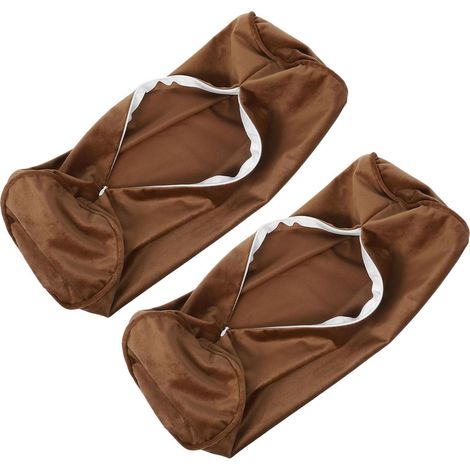 d oreiller cylindrique en velours marron 2 pièces idéale