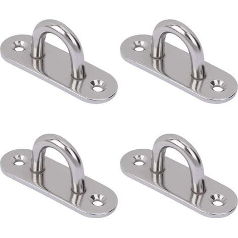 Ganchos de techo de acero inoxidable, montaje en pared, placas de ojal alargadas para colgar sillas, hamacas, columpios de yoga, sacos de boxeo, macetas, 4 piezas (1/4)