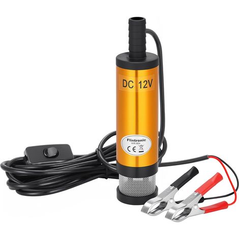 Pompe à 12 V, 38 mm, pompe diesel avec filtre amovible et clip, en acier inoxydable, câble d'alimentation de 3 mètres, convient au diesel, au kérosène et à l'eau (1/5)