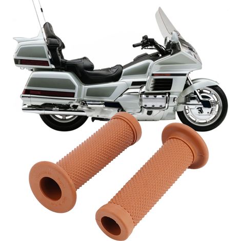 Stück universelle 22-mm-Griffe für Oldtimer-Motorradlenker mit Sternendkappen (Gelb-Braun)