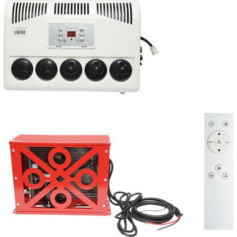 Climatizzatore fisso per macchinari industriali AC universale 12V 2400W con telecomando – Condizionatore d'Aria Climatizzatore Adatto Camion Autobus Camper Caravan