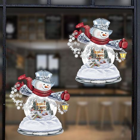 sheets of Christmas window stickers, decorative Christmas window stickers, reusable removable PVC window stickers of Santa Claus for Christmas home decoration (1/3)