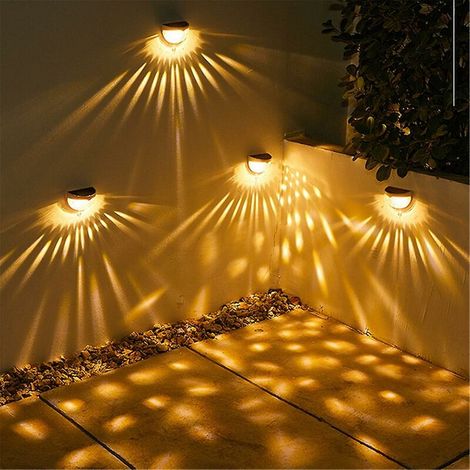 MINE 4 pièces/8 pièces Led lumière solaire extérieur décoration de jardin pont lumière applique murale clôture lampe allée jardin éclairage extérieur lumière solaire Ns2 (1/3)