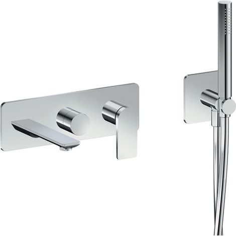 Façade encastrée bain douche 2 sorties chromé - CRISTINA ONDYNA BA10251