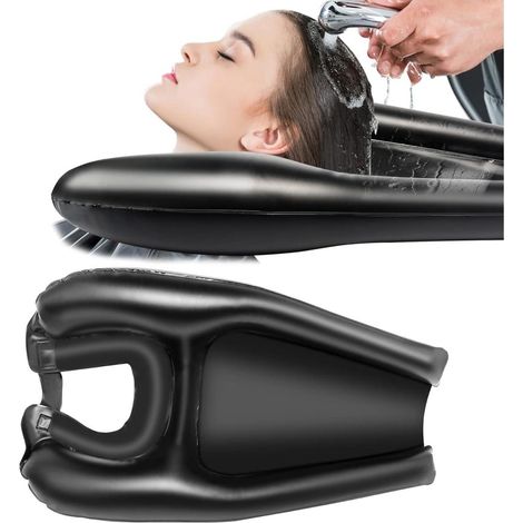 TuseRxln Tapis de Lavage de Cheveux Gonflable - Tapis de Lavage de Cheveux Noir (1/5)