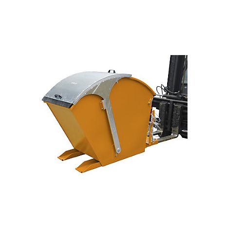 Volquete con tapa redonda  capacidad 0,75 m³  amarillo naranja