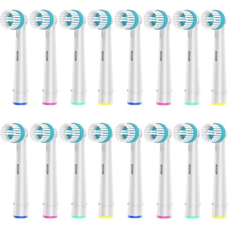 16 Têtes de Brossette de Rechange, Compatibles avec les Brosse a Dent Electrique, Pour un Nettoyage Précis Autour des Dents et des Appareils Orthodontiques. (1/5)