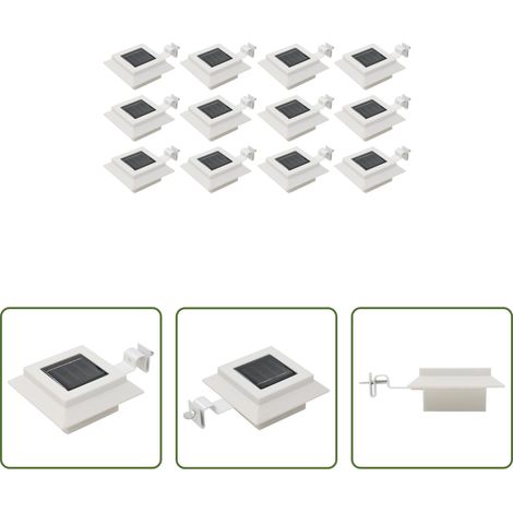 LED Solarleuchte - Solar-Außenleuchten 12 Stk. LED Rechteckig 12 cm Weiß (1/5)