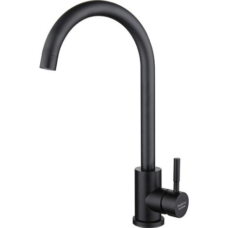 ROBINETTERIE DE CUISINE Robinet Cuisine Noir de Monocommande Pivotant à 360°, Robinetterie Cuisine Mitigeur Cuisine