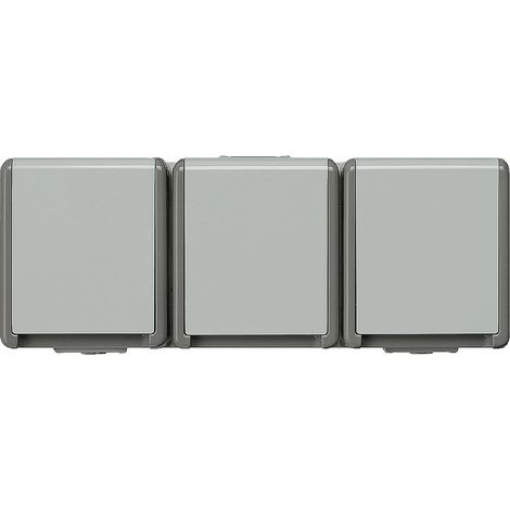 Siemens DELTA superficie IP44 AP Toma de corriente SCHUKO triple horizontal, 5UB4731
