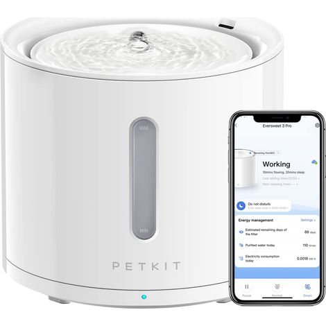 PETKIT Automatische Intelligenter Trinkbrunnen für Katze und Hund, Drahtlose Wasserpumpe,2L Sichtbarer Wasserstand mit Filter,App-gesteuert, Ultraleise (1/5)
