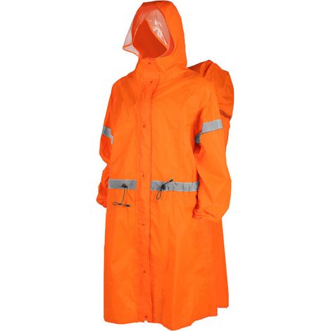 Poncho imperméable à capuche pour adultes, haute visibilité, réfléchissant, imperméable avec housse de sac à dos, pour hommes et femmes, équipement de pluie d'extérieur
