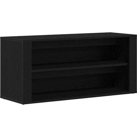 Tabouret à chaussures, chêne noir, 100 x 35 x 45 cm, bois d'ingénierie (1/5)