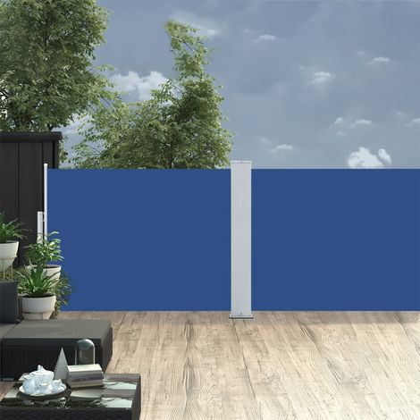 Auvent latéral rétractable Paravent extérieur Brise Vue Rétractable pour Jardin, Balcon, terrasse Bleu 120 x 1000 cm NDTN9762511 (1/5)