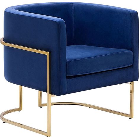 Poltrona in velluto blu scuro Sirkka