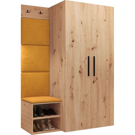 Conjunto para recibidor Nitos IV, Manila 32, 191x122x50cm, Tapiz, Aglomerado laminado, Colocada, Montada en la pared