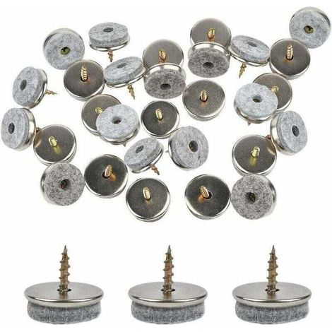 30 Pack Patin De Chaise, 18mm Diameter Patin Chaise. Patin Meuble Ave Feutres épai De 5mm Sont Une Protection Idéale Du Pied De Chaise, Avec Une Installation Facile Par Vis (1/4)
