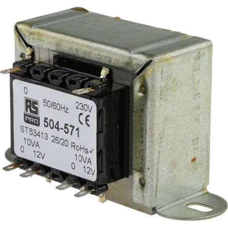Transformateur à montage sur châssis, Vin 230V c.a., Vout 12V c.a., 2 sorties, 20VA ( Prix pour 1 )