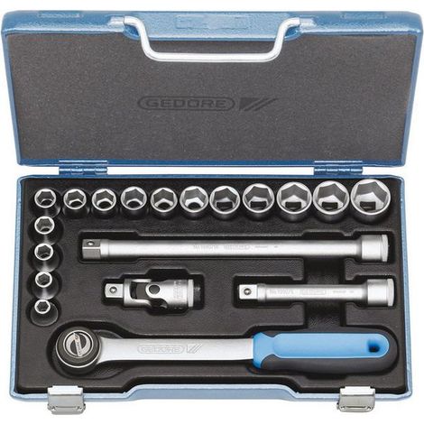 19 JMU-3 Set di chiavi a bussola 1/2", 19 pezzi, 6 facce 8-24 mm (1/5)