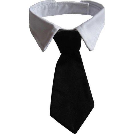 Collier smoking en coton pour chien avec cravate noire pour chiens de petite, moyenne et grande taille (S) (1/5)