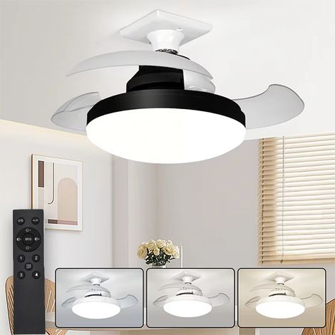 Ventilateur rétractable pour réfrigérateur intensité variable couleurs vitesses de ventilation avec télécommande et application E27 3 4 38 (1/5)