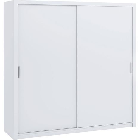Armario Catromi 109, Blanco, 215x220x62cm, Puertas de armario: Correderas, Número de estantes: 9 (1/5)